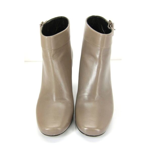 Prada Grey Block Heel Ankle Short Booties Size 39 Buckle Top High NIB $950 - Picture 8 of 10